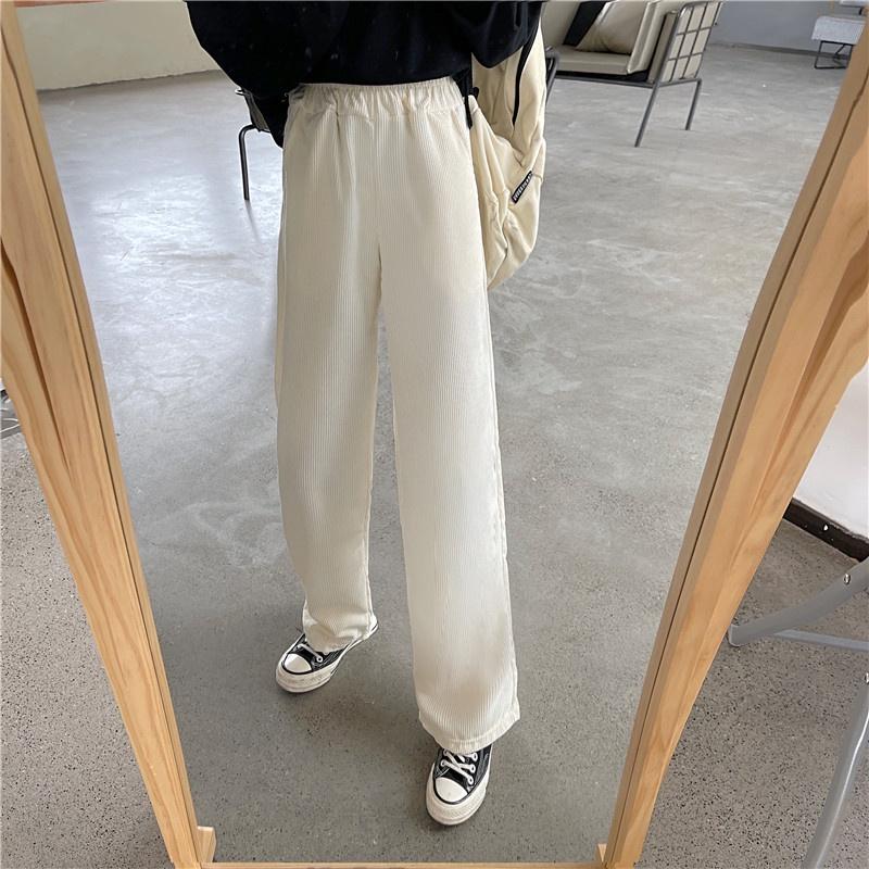 Quần Ống Rộng Nữ Nhung Tăm Culottes Hàn Quốc Ulzzang Pants 4
