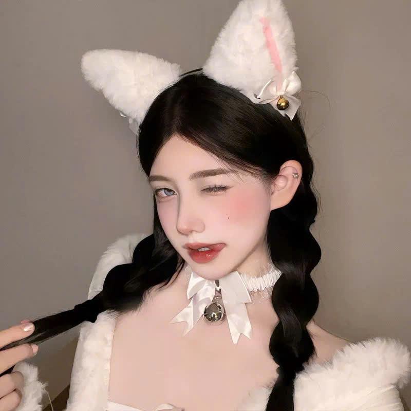 Bờm tóc tai mèo, Băng đô cài tóc MALLYN bờm nhung gọng kim loại