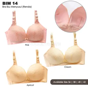 Bra Menyusui Tanpa Kawat Motif Bra Menyusui Kancing Depan BH Menyusui Bayi Pakaian Dalam Wanita Nursing Maternity Bra BIM-14 Bunda Cotton