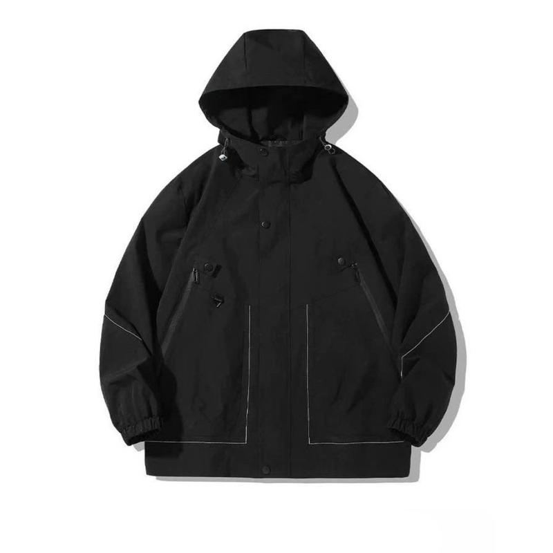 Áo Khoác Gió Có Mũ Dù Hai Lớp Chống Nước Cản Gió Chống Tia UV - Menwear Jacket VNXK 2024 Menswear Navy davuba julido bomber aokhoac cao cap