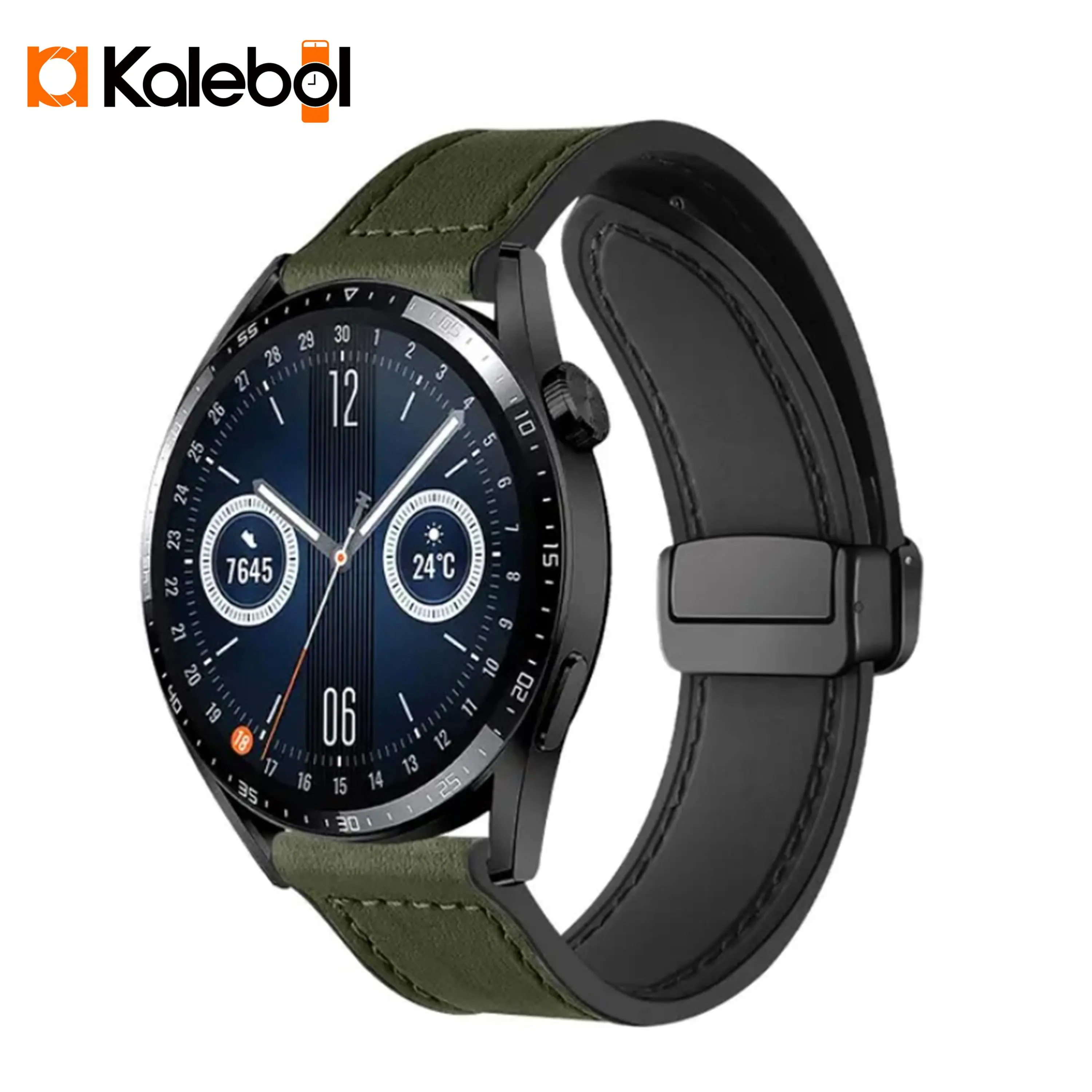 【Only strap】Suitable for Huawei GT5 watch GT4 GT5pro magnetic watch4pro folding GT3/2pro Silicone leather crazy horse print high-grade sense strap