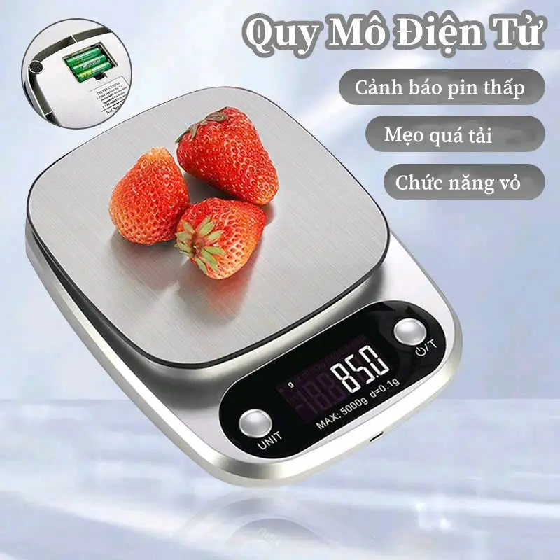 Cân điện tử nhà bếp 5kg nhỏ gọn nhưng cân chính xác