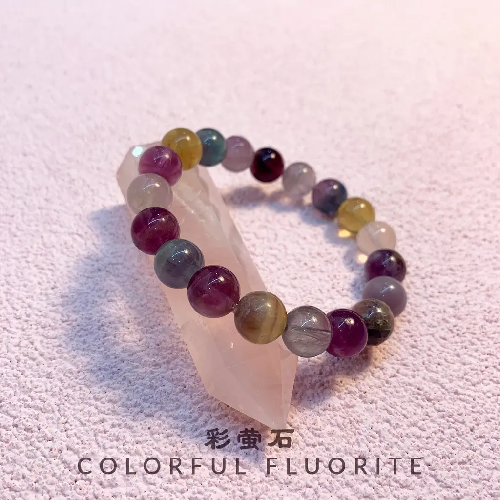 Colorful Fluorite Bracelet Classic Grade 9mm-11mm gelang by DA - DAMONADA