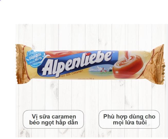 Kẹo béo thỏi Alpenliebe láng mịn, kẹo cứng các vị, đồ ăn vặt, Bánh Kẹo Ăn Vặt Lei Ying Li 1