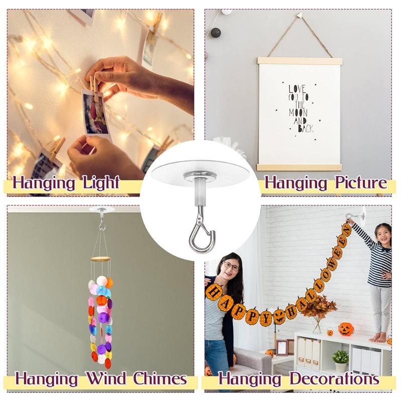 Product Introduction of Self-Adhesive Ceiling Hooks Strong Bearing Sticky Holder Kitchen Wall Key Hangers for Hanging Plants 30