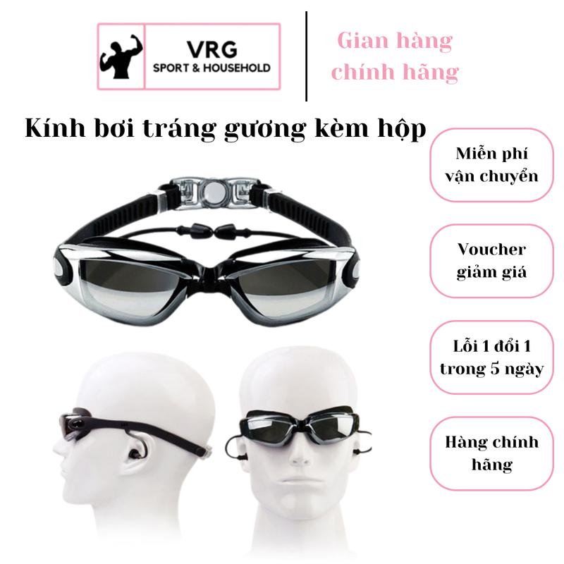 [HN-LỖI 1 ĐỔI 1] Kính bơi chống thấm nước, chống sương mù chống tia UV cho cả nam và nữ, gương mạ điện có nút bịt tai phụ kiện silicon sport Cao Su Nhựa