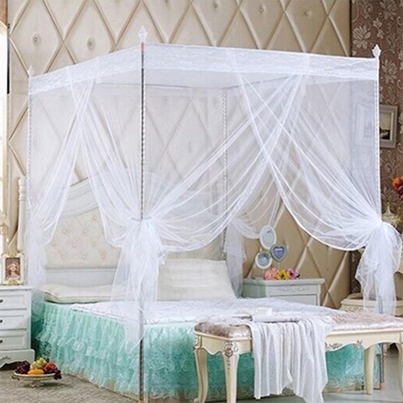 Four Corner Mosquito Net Mesh Luxury Gradation Color Bed Canopy