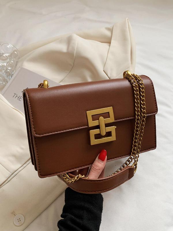 Fashion Chain Strap Quilted Pu Leather Square Bag, Simple Plain Rhombus Embossed Crossbody Bag, with Adjustable Shoulder Strap, Daily Commuting Shoulder Bag for Women, Girlfriend Gifts 6