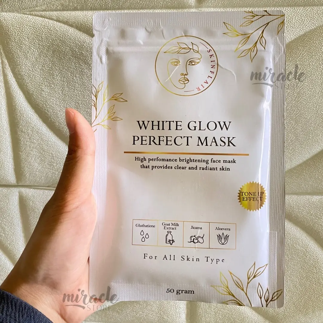 SKINFLAIR WHITE GLOW PERFECT MASK POWDER MASKER BUBUK WHITENING GLOWING PENCERAH KULIT BELANG BEKAS JERAWAT SKINFLAIR