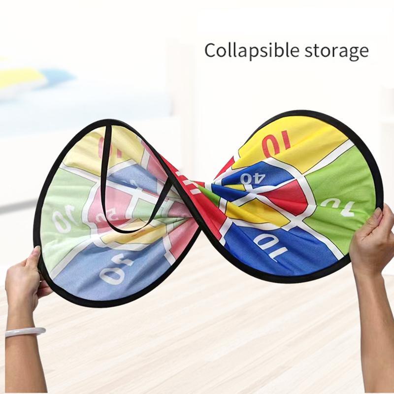 Sticky Ball Dart Board, 1 Set Foldable Dart Toys Including 1 Count Dart Board & 12pcs Balls, Portable Outdoor Indoor Fun Darts Game Toy for Beginners & Adults, Christmas Gift 3
