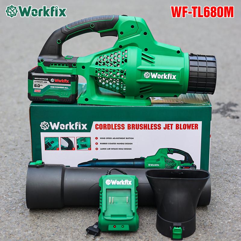 Máy Thổi Bụi, Thổi Lá Workfix - WF-TL680M - Công Suất Lớn, 6 Cấp Tốc Độ, Cấp Gió - Làm Sạch sân vườn nhà cửa - Chân Phổ Thông 1 Qủa 15cell - Bảo Hành Chính Hãng 6 Tháng