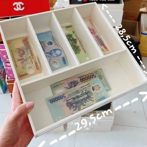 Hộp chia tiền thu ngân 5 ngăn , khay chia tiền , khay đựng đồ đa năng, kệ để ngăn kéo tiện dụng 6