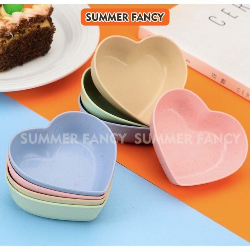 Chén trái tim mini lúa mạch xanh, hồng, đựng gia vị, nước chấm Summer Fancy - bài trí mâm cúng thôi nôi 4