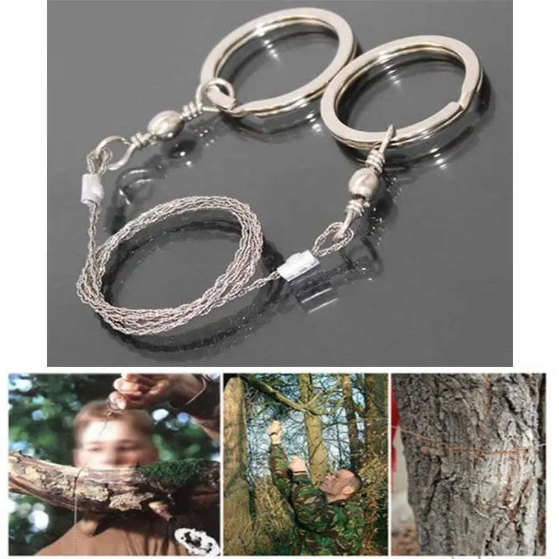 1PCS Travel Camping Hand Stainless Steel Rope Chain Portable Gear Pocket Outdoor String Wire Saw Carbon Ring Scroll Saws Wood Tools