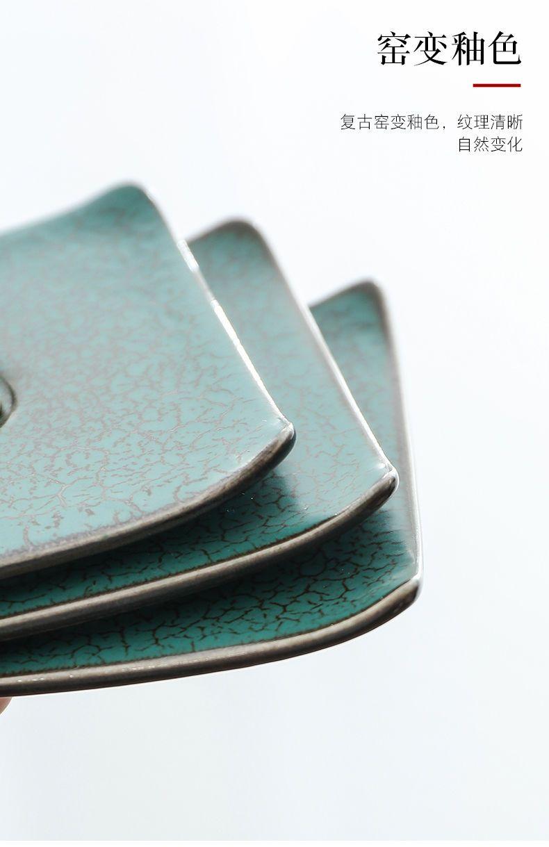 Product Introduction of [2789 People Collected] High-end Green Glaze Kung Fu Tea Coaster Small Tea Tray Ceramic Kung Fu Tea Set Accessories Tea Ceremony Heat Insulation Coaster Tea Set Accessories 20