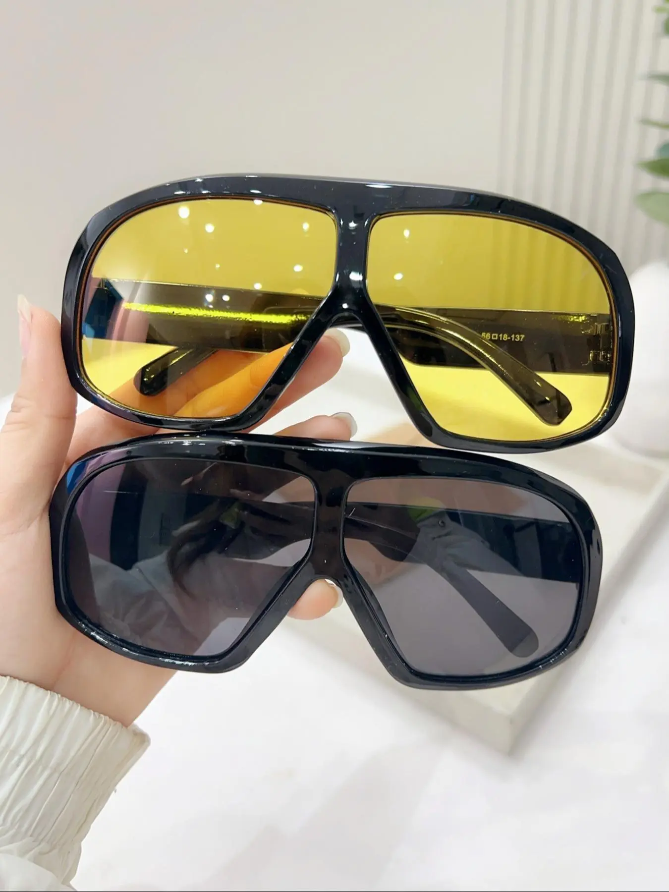 Unisex Simple Style Sunglasses, Trendy Casual Sunglasses for Everyday Use, Fashion Accessories for Outdoor Activities