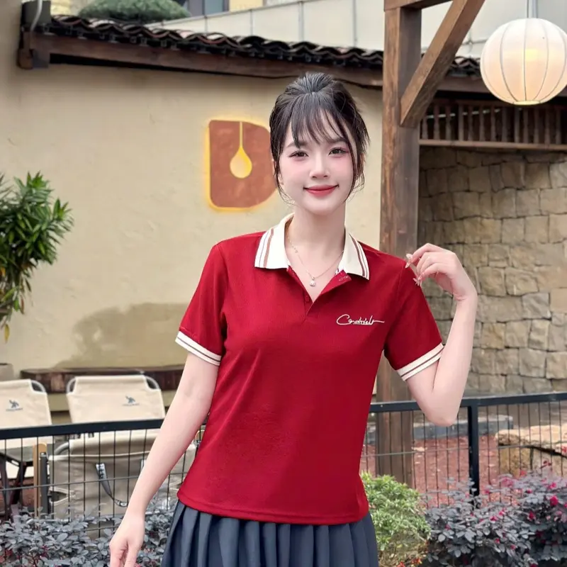Áo thun nữ Polo thêu chữ cổ dệt kim Lista Basic dễ mặc, đủ size từ 38-85kg, Sang Trọng, Thanh Lịch (m3)