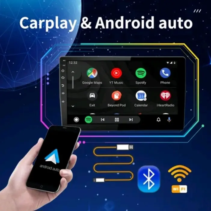 Head Unit Android 12 Ram 4 + 32gb + Kipas Pendingin Double din Mobil Avanza xenia Brio Ertiga Sigra Innova Pajero Fortuner Terbaru Lengkap Kamera Mundur Car Bluetooth