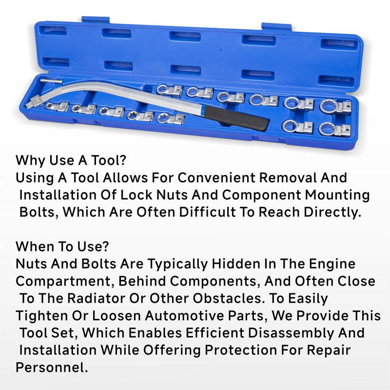 15PCS Auxiliary Timing Belt Tensioner Pulley Wrench Set 12-Point 12-19mm (0.47"-0.74") Torx E10 E12 E14 E16 E18, Universal Fit for Most Vehicle Types 3