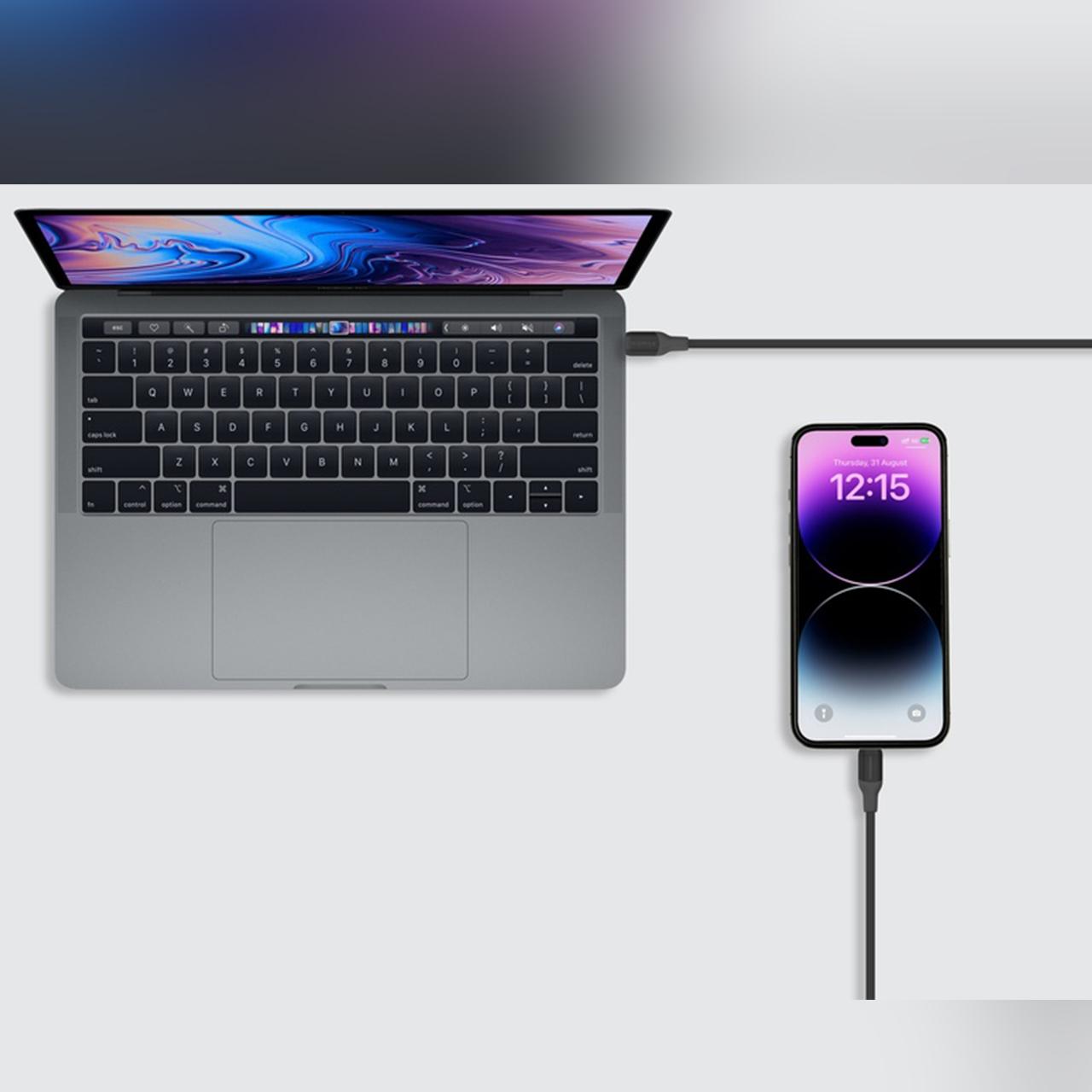 Momax Kabel Charger Lightning - USB C 1-Link Flow 1.2m - Black DL53D