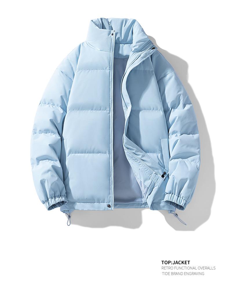 Product Introduction of In Stock Couple's down Jacket Thickened Warm Cotton Coat Cold-Resistant Baggy Coat Men's and Women's Jacket Solid Color Stand-up Collar down/Cotton-Padded Jacket Men's and Women's New Winter Thicken Thermal Trendy Casual Couple's Bread Coat 10