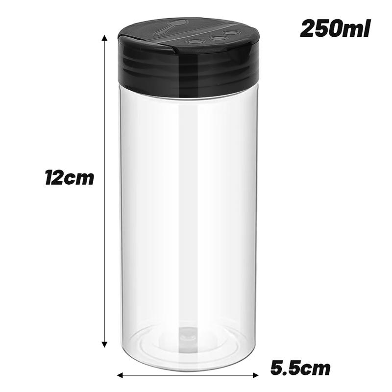 Product Introduction of 1-5Pcs Spice Jars With Shaker Lids Plastic Clear Seasoning Bottle For Herbs Powders Salt Pepper BBQ Condiment Box Kitchen Tools 18