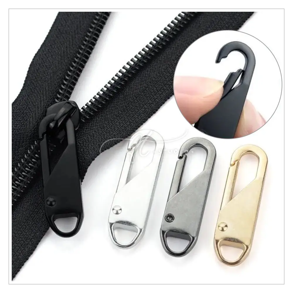 Zipper Replacement Pull Tab Removable YKK CLose End For Pocket Jacket Bags Purse Accessories Luggage | Alat Ganti Zip Beg Murah Fabrics Gold