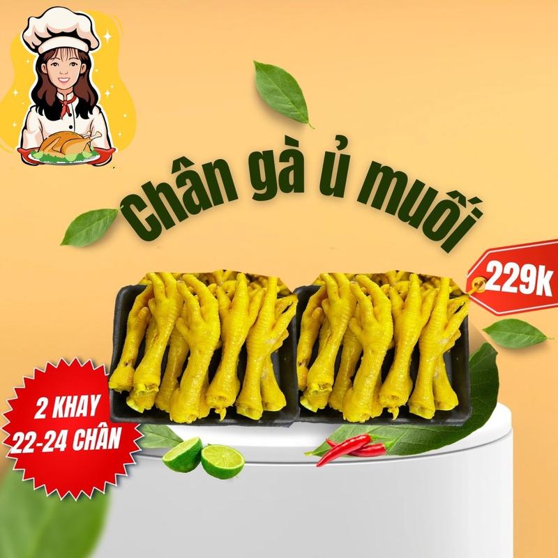 1kg chân gà ủ muối gồm 2 khay từ 22-24 cái chân