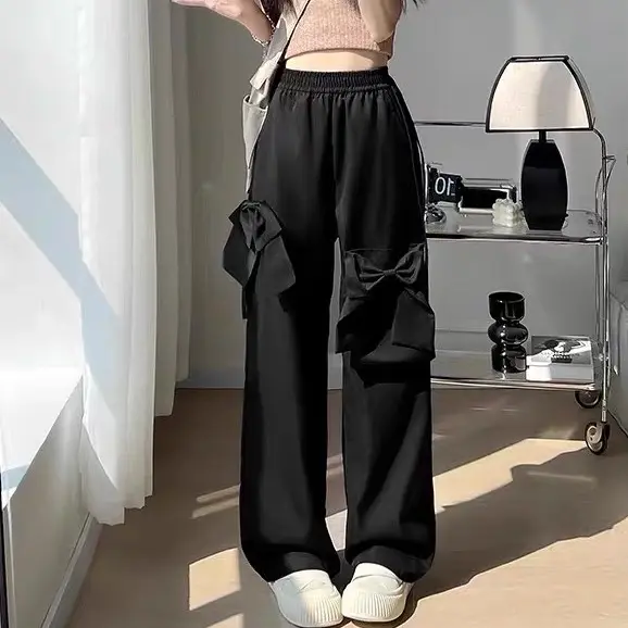 Quần ống rộng kaki nơ, 3 màu, 3 size, nơ to, may kỹ Nữ Ong Women Pants 6