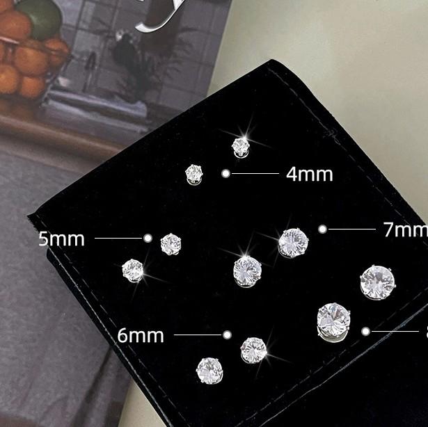 Bông tai nam châm đính đá không cần bấm lỗ không cần xỏ khuyên