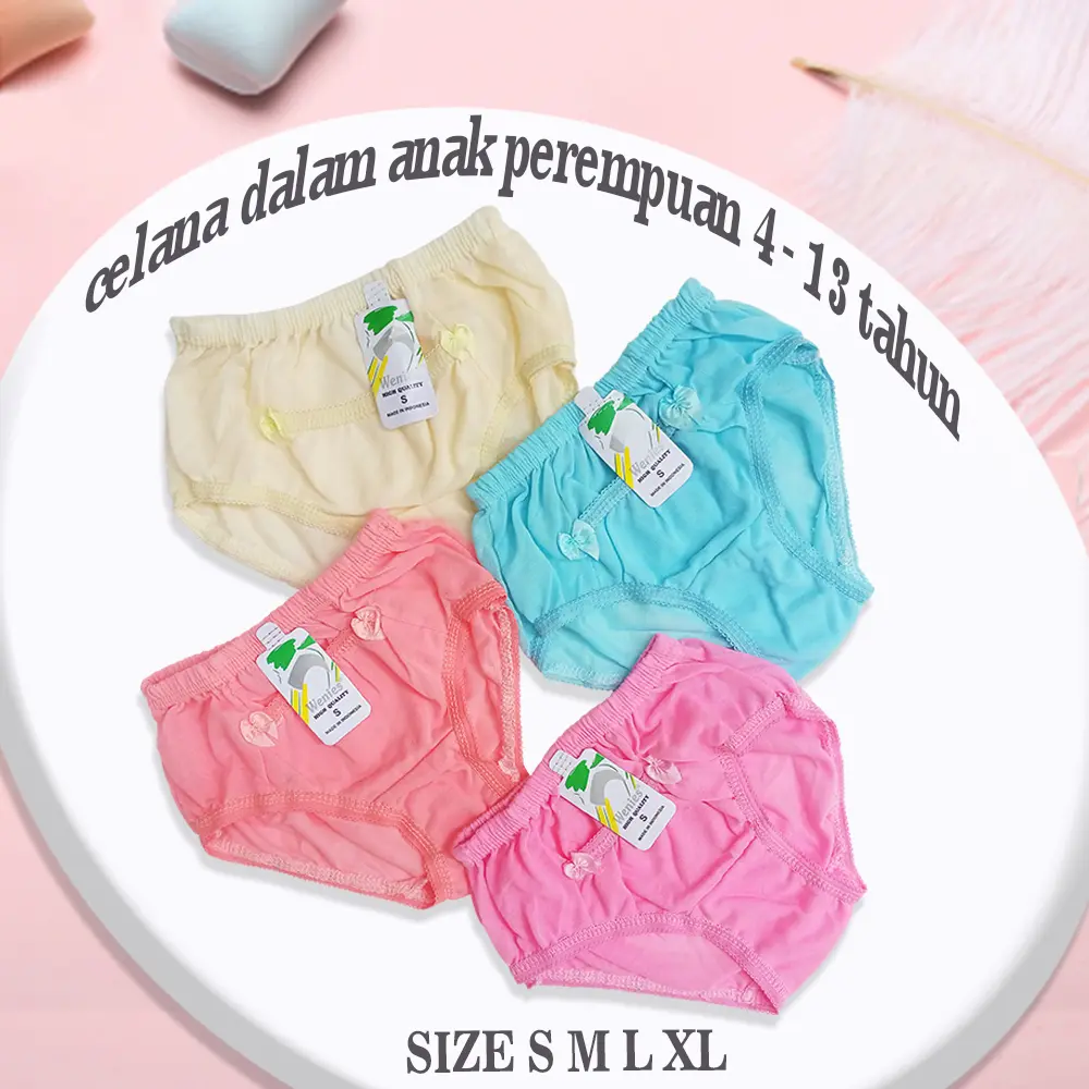 6 PCS Celana Dalam Anak Cewek CD Perempoan Katun 4 Sampai 13 Tahun Multi Warna Fashion Perempuan