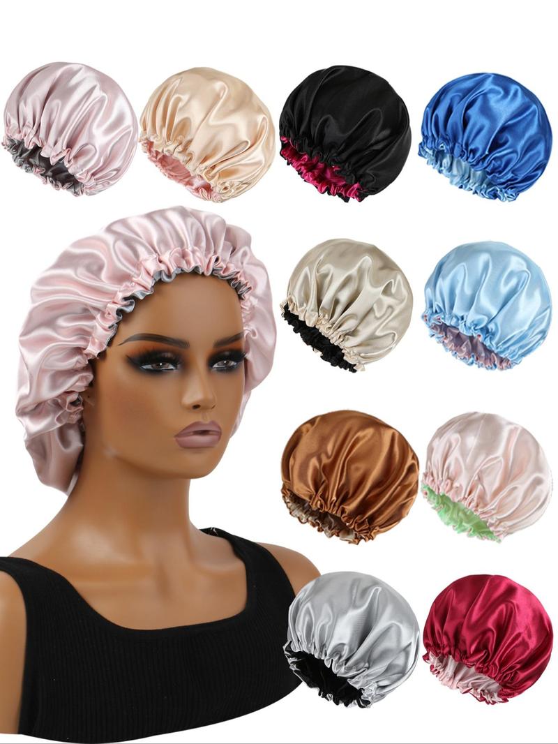 Product Introduction of Double-sided Satin Hair Bonnet, Reversible Use Smooth Satin Sleep Bonnet, Hair Wig Protect Cap for All Style Hair 7