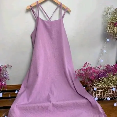 Váy ĐŨI ĐAN LƯNG Đầm Suông Chất Đũi Hàn Có Đủ Size Tới 75Kg 5