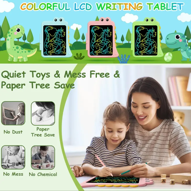 Cartoon Dinosaur Design LCD Writing Tablet, 1 Count Colorful Graffiti Board, Educational Toy for Kids, Learning Toy for Boys & Girls 6