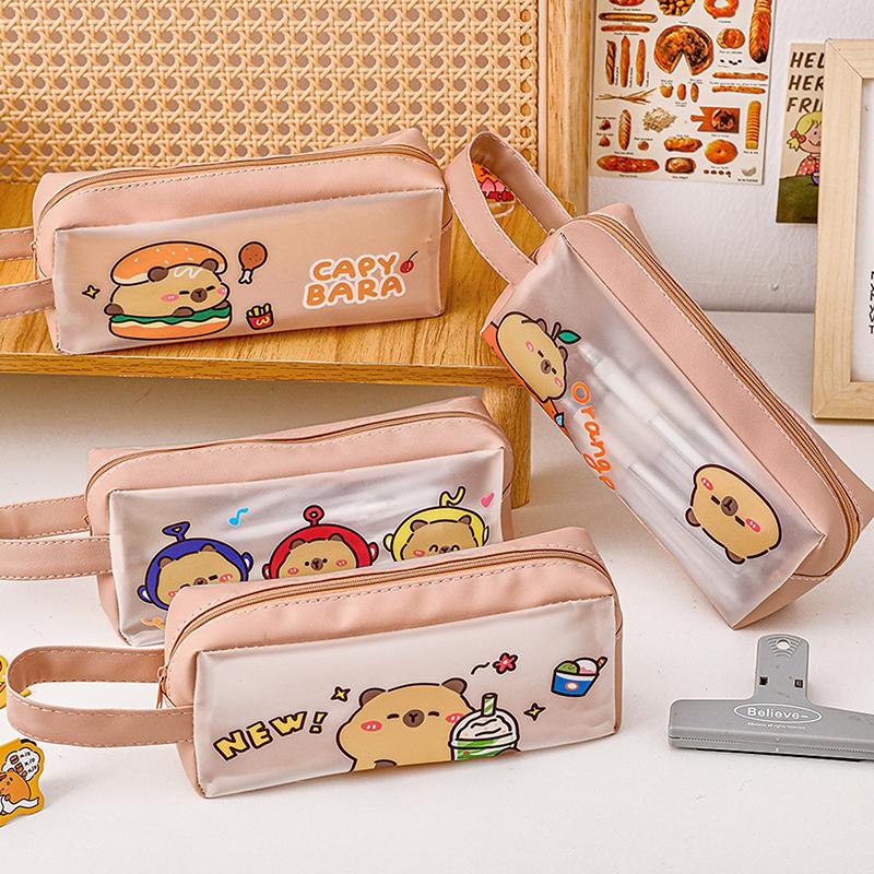 Product Introduction of Cartoon Translucent Ins Capybara Pencil Case For Storing Learning Stationery School Gifts Studenten Kids High-capacity ﻿ 18