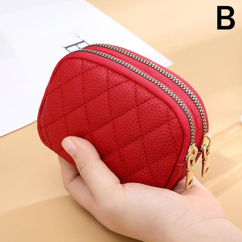 Product Introduction of กระเป๋าสตางค์เหรียญคู่ ลายสก็อต ซิปคู่ กระเป๋าเก็บของ ความจุบัตรเครดิต กระเป๋าใส่บัตรขนาดใหญ่ สำหรับผู้หญิง 34