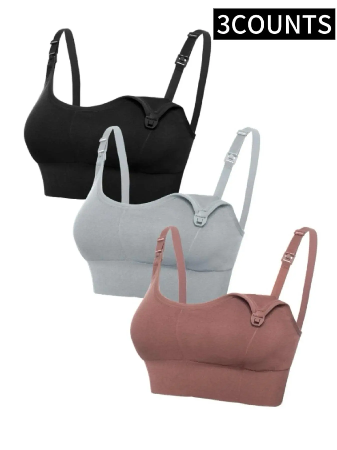 Maternity Solid Wireless Nursing Bra, Comfortable Breathable Front Buckle Seamless Bra for Pregnancy & Postpartum, Maternity Lingerie for All Seasons