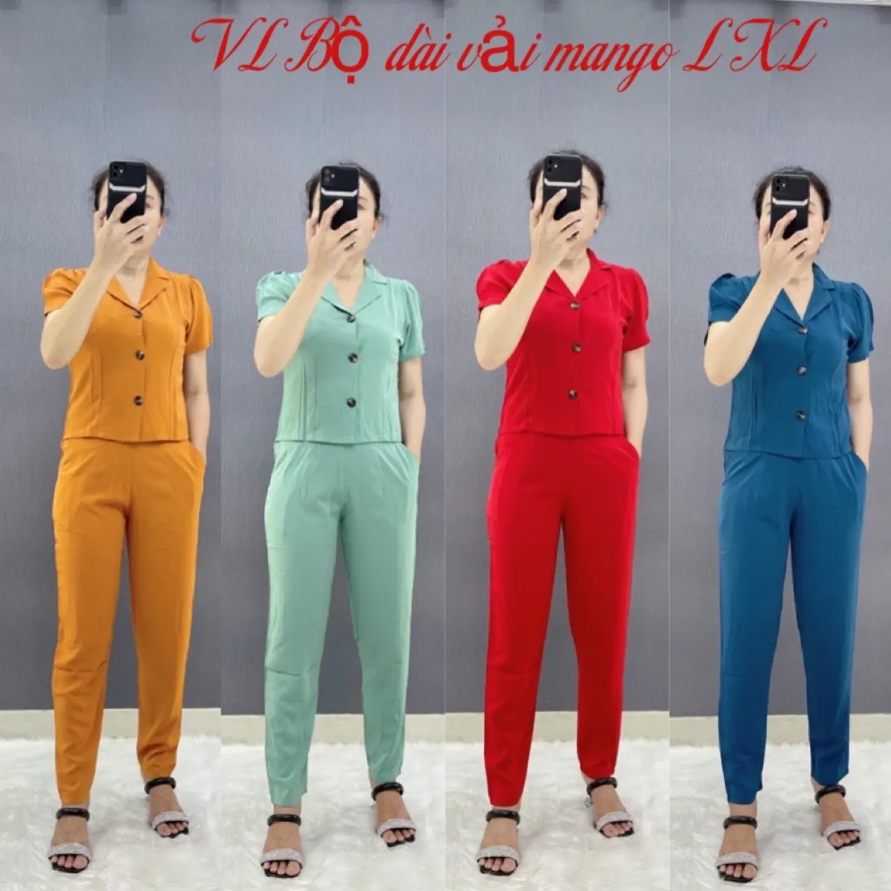 Bộ dài chất liệu mango Trơn
