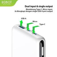Gambar PB / PowerBank ROBOT 10000mah RT12 2.4A Dual Input Port Type C & Micro USB Original Fast Charging Real Capacity dari ME STORE INDONESIA Kota Makassar 4 Tokopedia