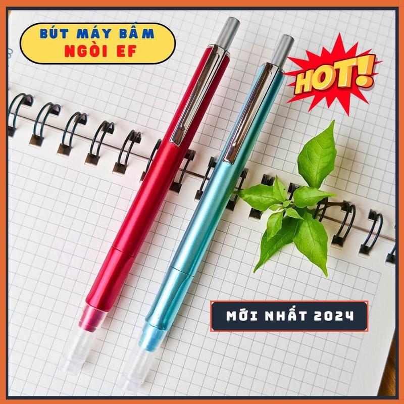 Bút Máy Bấm EF #1 nét 0.38mm, Kèm mực , Tặng NGÒI, Viết Êm Trơn, Mực Rõ Nét, Nhựa ABS Nhẹ, Mới Nhất 2024