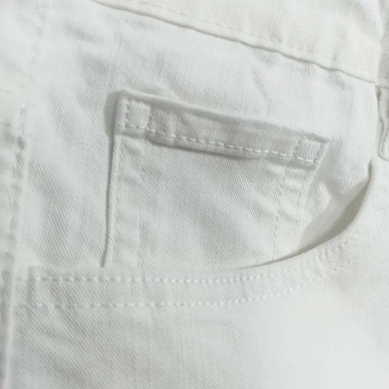 Quần jean nam trắng trơn jean thun co giãn form ôm Menswear Pants Có Túi 1