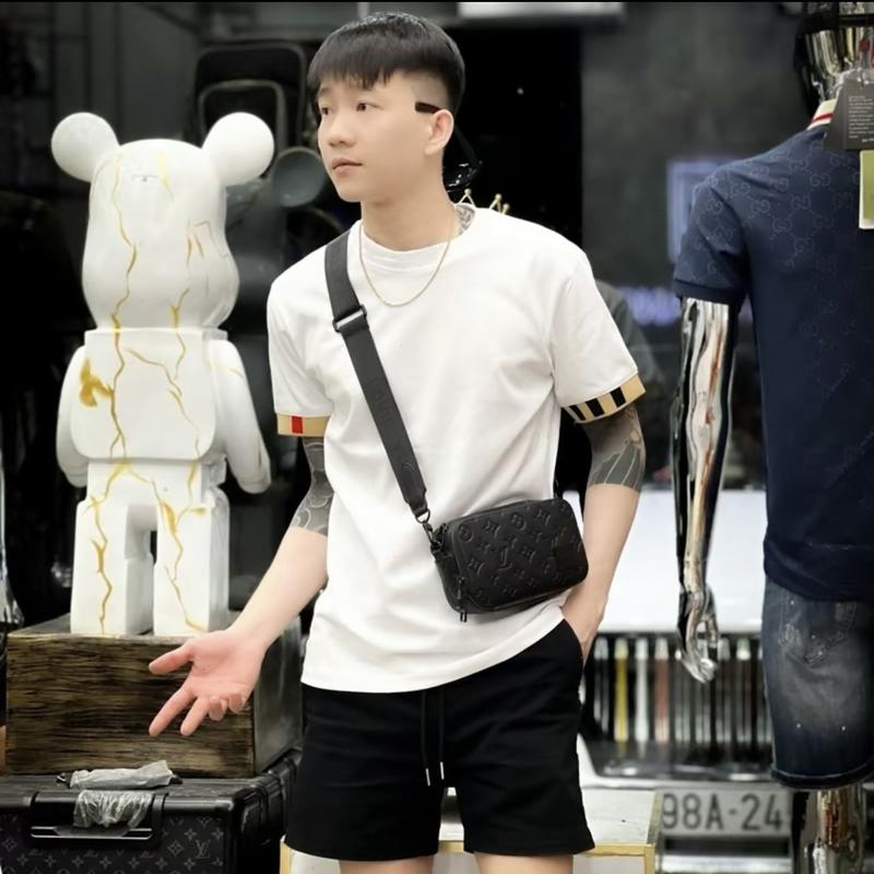 Áo thun nam phối in dập nổi họa tiết , chất vải cotton co dãn thoải mái thoáng mát, dễ phối đồ cao cấp Menswear Cổ Tròn 5