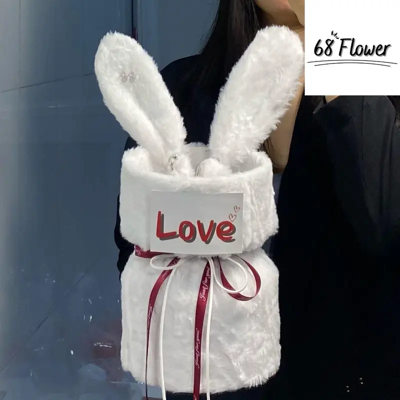 Cốt Bó Hoa Tai Thỏ Trắng ,Hồng ,Đen Sẳn Chỉ  Cắm Hoa   Làm Quà Tặng Ý Nghĩa Sinh Nhật, Valentine, Decor Phòng 6