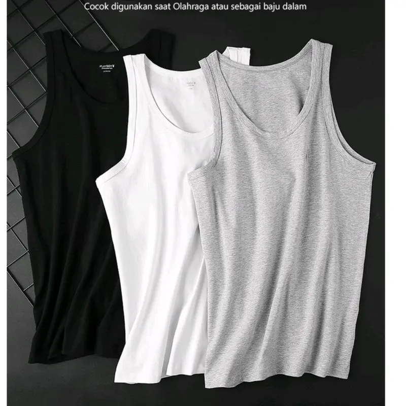 Singlet Pria Dewasa BIG SIZE Kaos Tanpa Lengan Baju Dalaman JUMBO 4