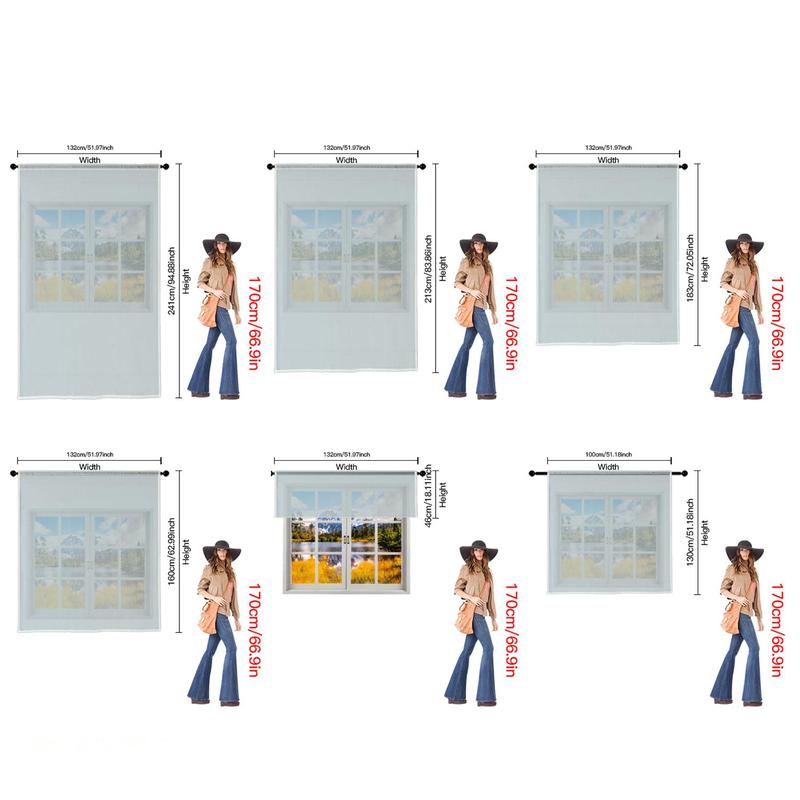 Product Introduction of Floral Pattern Door Curtain, 1/2 Counts Flower Printed Curtain with Rod Pocket Design, Home Decor for Living Room Bedroom Study Room 1