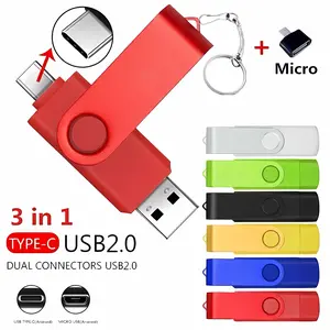 Flashdisk 2TB Type-C & USB 2.0 OTG untuk iPhone 15 Plus Penyimpanan Portable Eksternal, Kapasitas Besar, Transfer Data Cepat, Desain Gantungan Kunci Anti Hilang, Kompatibel Komputer & HP, Flash Drive Multifungsi Mudah Dibawa