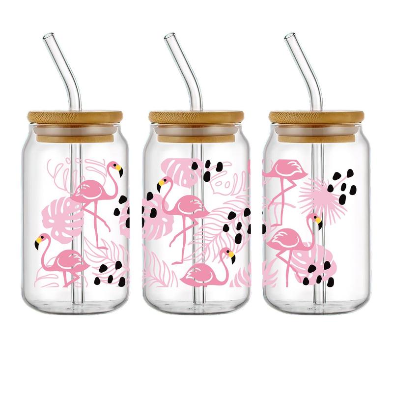 Tulip Flower & Butterfly Pattern Transfer Sticker, 6 Counts/set Waterproof UV DTF DIY Wraps Transfer Stickers, DIY Decorative Sticker for Glass Bottles 7