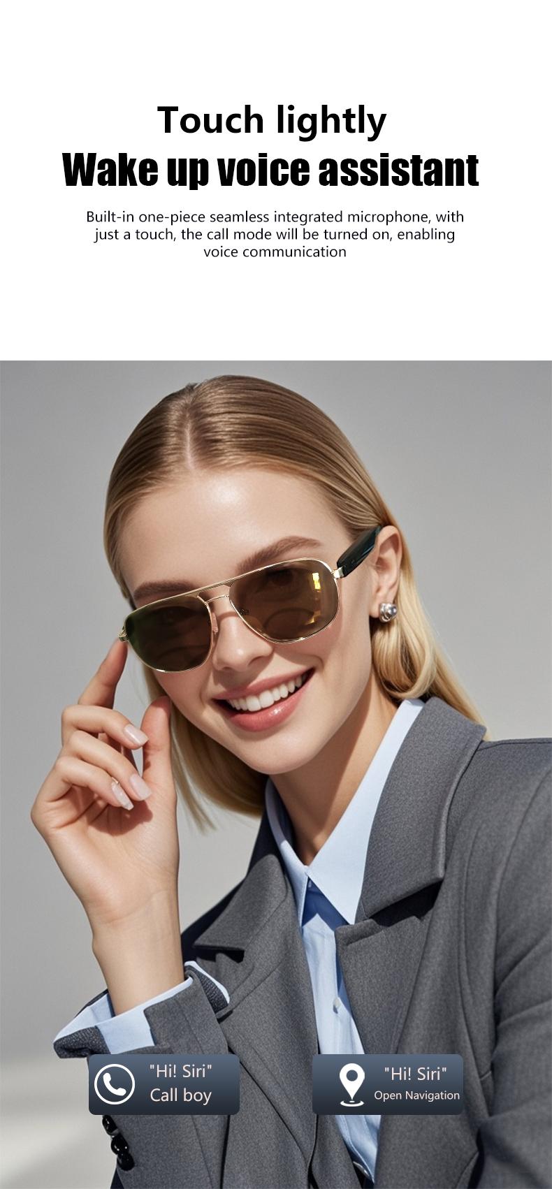 Product Introduction of G01 Smart Glasses Music Playback Bluetooth Call Remote Control Photo Life Waterproof Sunglasses Anti-blue Light Mirror Hot Sales 4
