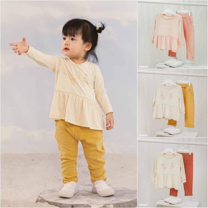 Áo dài tay/Quần nỉ bé gái họa tiết Treasure Chaang