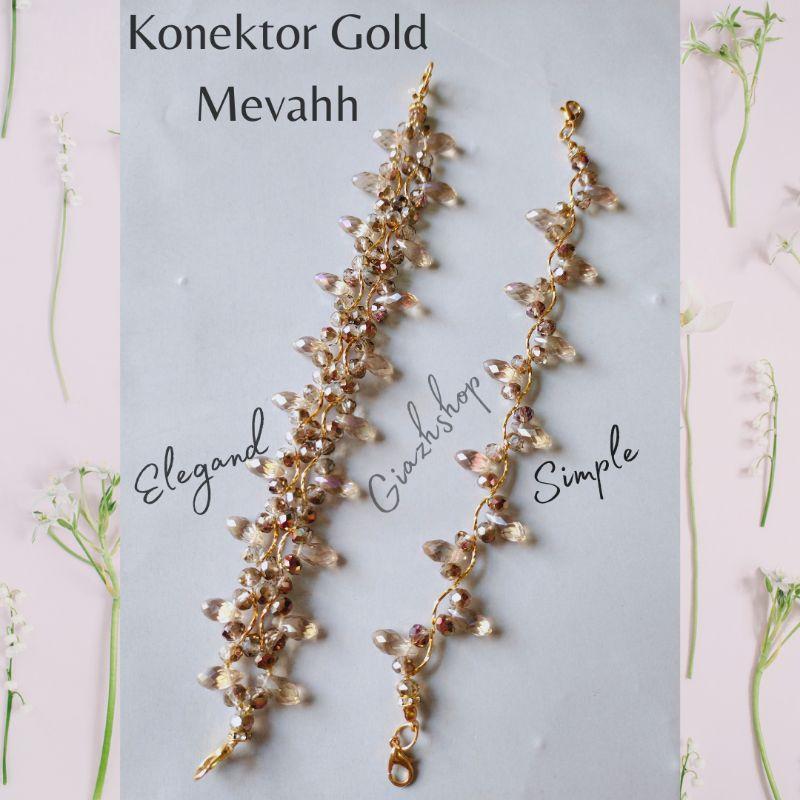 konektor kristal mevah blink blink gold tali masker penghubung hijab headloop mewah elegand konector 1